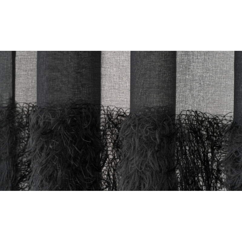 Firana z taśmą WONDERFUL CHIC 140x300 czarna